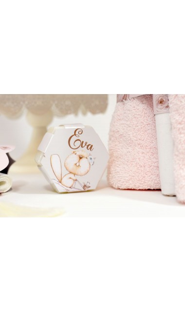Trusou de botez pentru fetite rustic, inspirat din natura, Doamna Castor 3